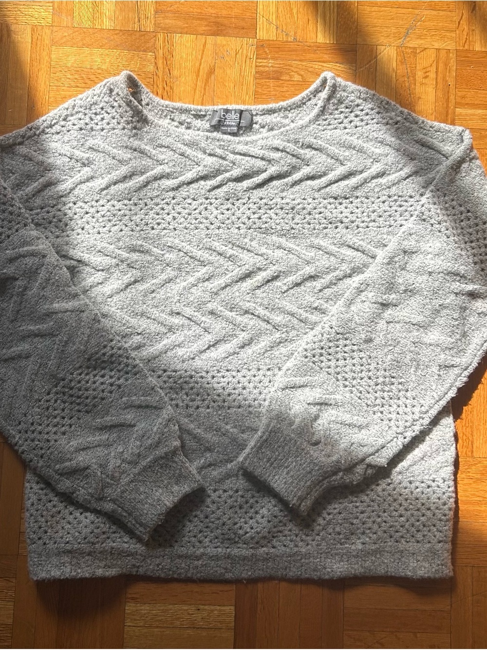 Belldini Light Gray Knit Crewneck Sweater